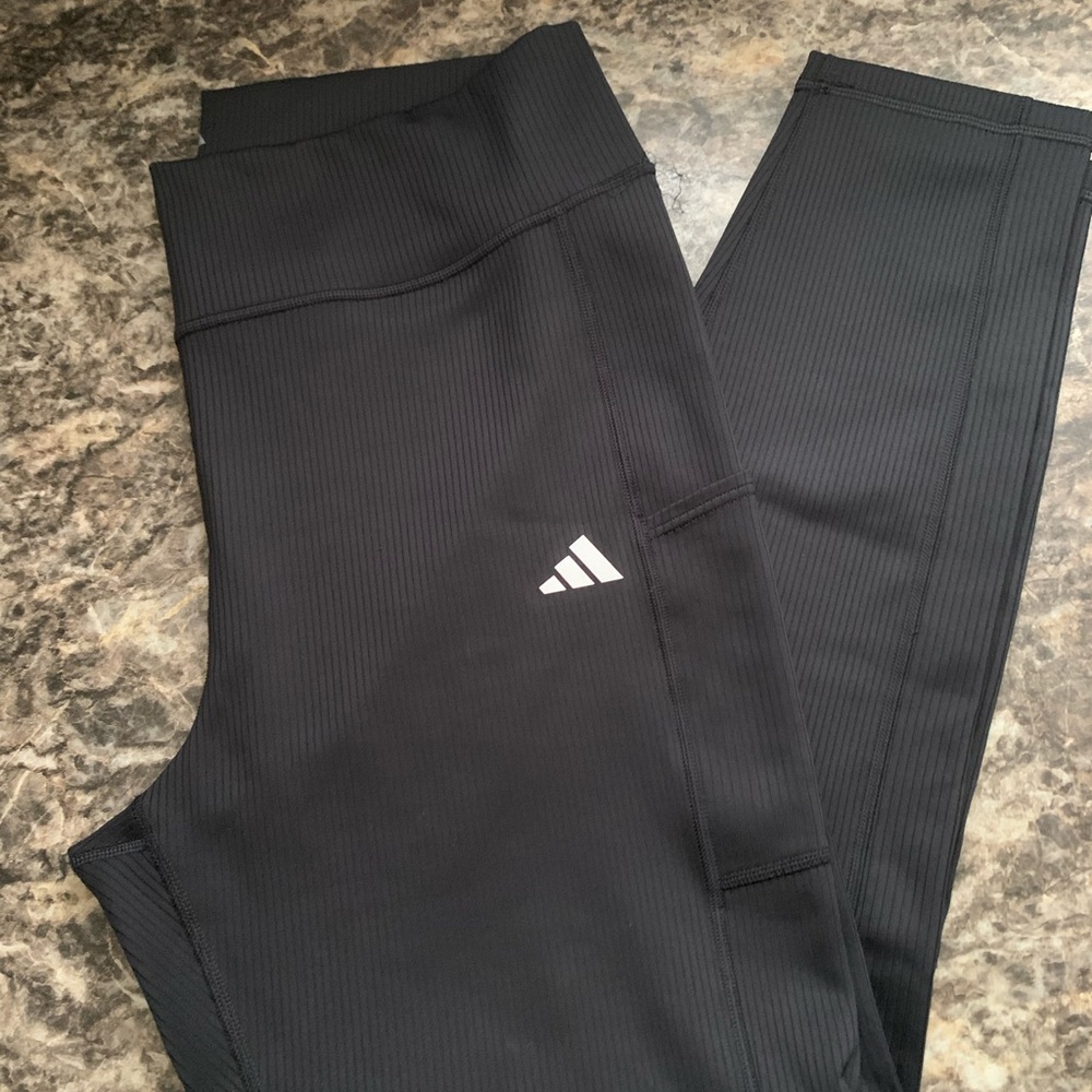 Adidas Women's Black Rib Leggings
